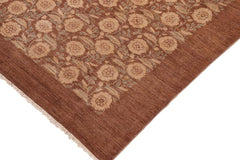 handmade Transitional Kafkaz Brown Beige Hand Knotted RECTANGLE 100% WOOL area rug 8X10