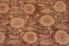 handmade Transitional Kafkaz Brown Beige Hand Knotted RECTANGLE 100% WOOL area rug 8X10