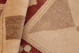 handmade Transitional Kafkaz Red Tan Hand Knotted RECTANGLE 100% WOOL area rug 8 x 10