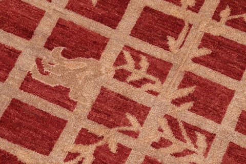 handmade Modern Kafkaz Rust Tan Hand Knotted RECTANGLE 100% WOOL area rug 8' x 10'