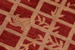 handmade Transitional Kafkaz Rust Tan Hand Knotted RECTANGLE 100% WOOL area rug 8X10