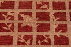 handmade Transitional Kafkaz Rust Tan Hand Knotted RECTANGLE 100% WOOL area rug 8X10