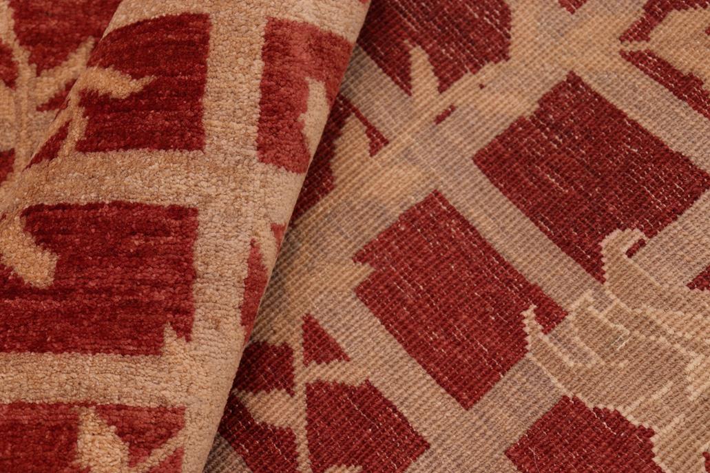 handmade Transitional Kafkaz Rust Tan Hand Knotted RECTANGLE 100% WOOL area rug 8X10