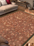 handmade Transitional Kafkaz Brown Green Hand Knotted RECTANGLE 100% WOOL area rug 8 x 10