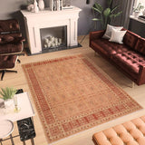 handmade Transitional Kafkaz Lt. Brown Rust Hand Knotted RECTANGLE 100% WOOL area rug 8 x 10