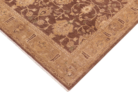 handmade Traditional Kafkaz Brown Tan Hand Knotted RECTANGLE 100% WOOL area rug 8x10