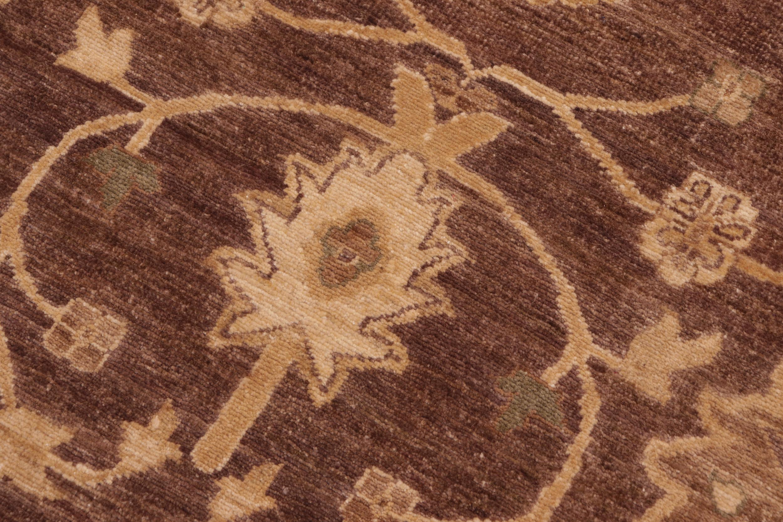 handmade Traditional Kafkaz Brown Tan Hand Knotted RECTANGLE 100% WOOL area rug 8x10