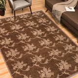 handmade Transitional Kafkaz Brown Beige Hand Knotted RECTANGLE 100% WOOL area rug 8 x 10