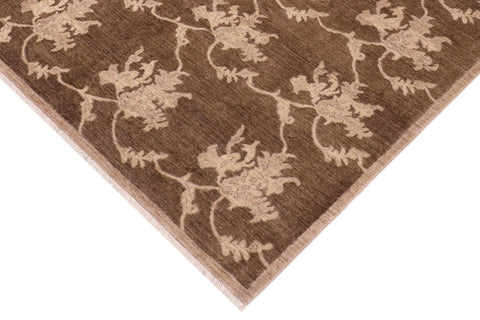 handmade Modern Kafkaz Brown Beige Hand Knotted RECTANGLE 100% WOOL area rug 8' x 10'