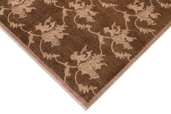 handmade Transitional Kafkaz Brown Beige Hand Knotted RECTANGLE 100% WOOL area rug 8X10