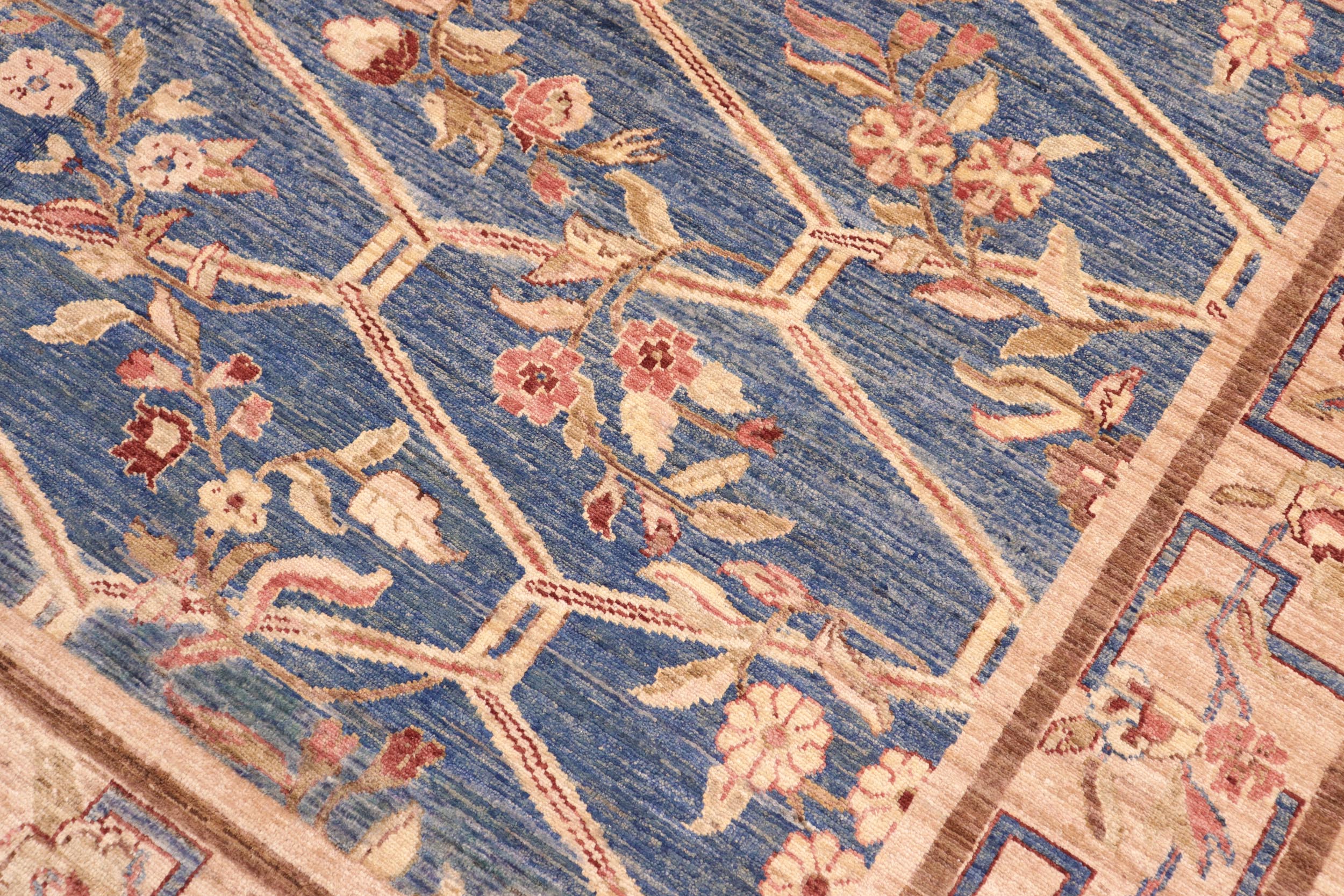 handmade Transitional Kafkaz Lt. Blue Tan Hand Knotted RECTANGLE 100% WOOL area rug 8' x 10'
