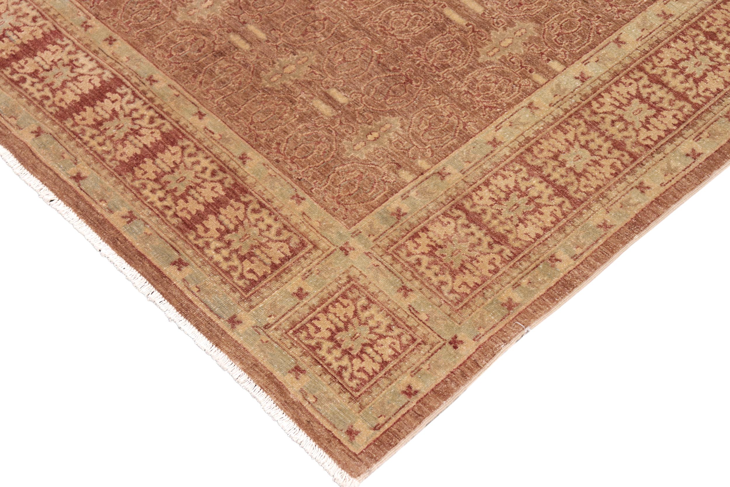 handmade Transitional Kafkaz Brown Copper Hand Knotted RECTANGLE 100% WOOL area rug 8' x 10'