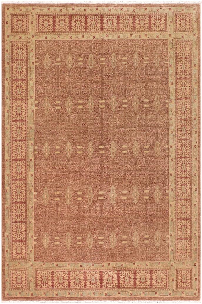 handmade Transitional Kafkaz Brown Copper Hand Knotted RECTANGLE 100% WOOL area rug 8X10