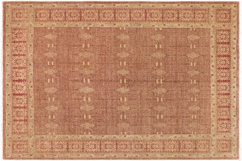 handmade Transitional Kafkaz Brown Copper Hand Knotted RECTANGLE 100% WOOL area rug 8' x 10'