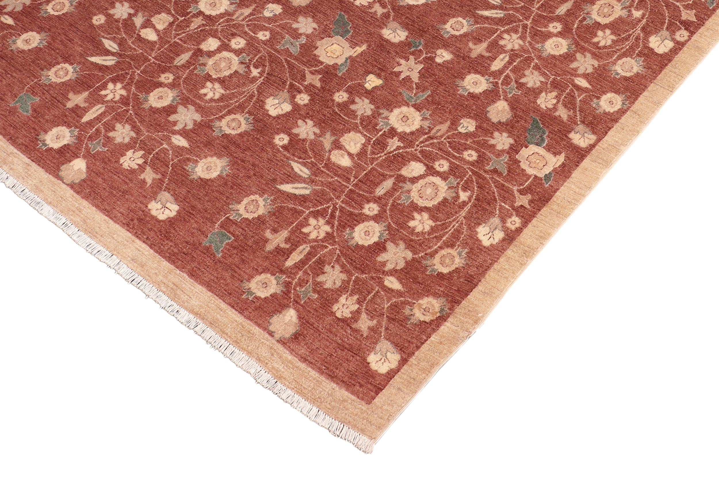 handmade Modern Kafkaz Rust Tan Hand Knotted RECTANGLE 100% WOOL area rug 8' x 10'