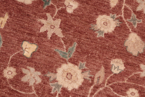 handmade Modern Kafkaz Rust Tan Hand Knotted RECTANGLE 100% WOOL area rug 8' x 10'