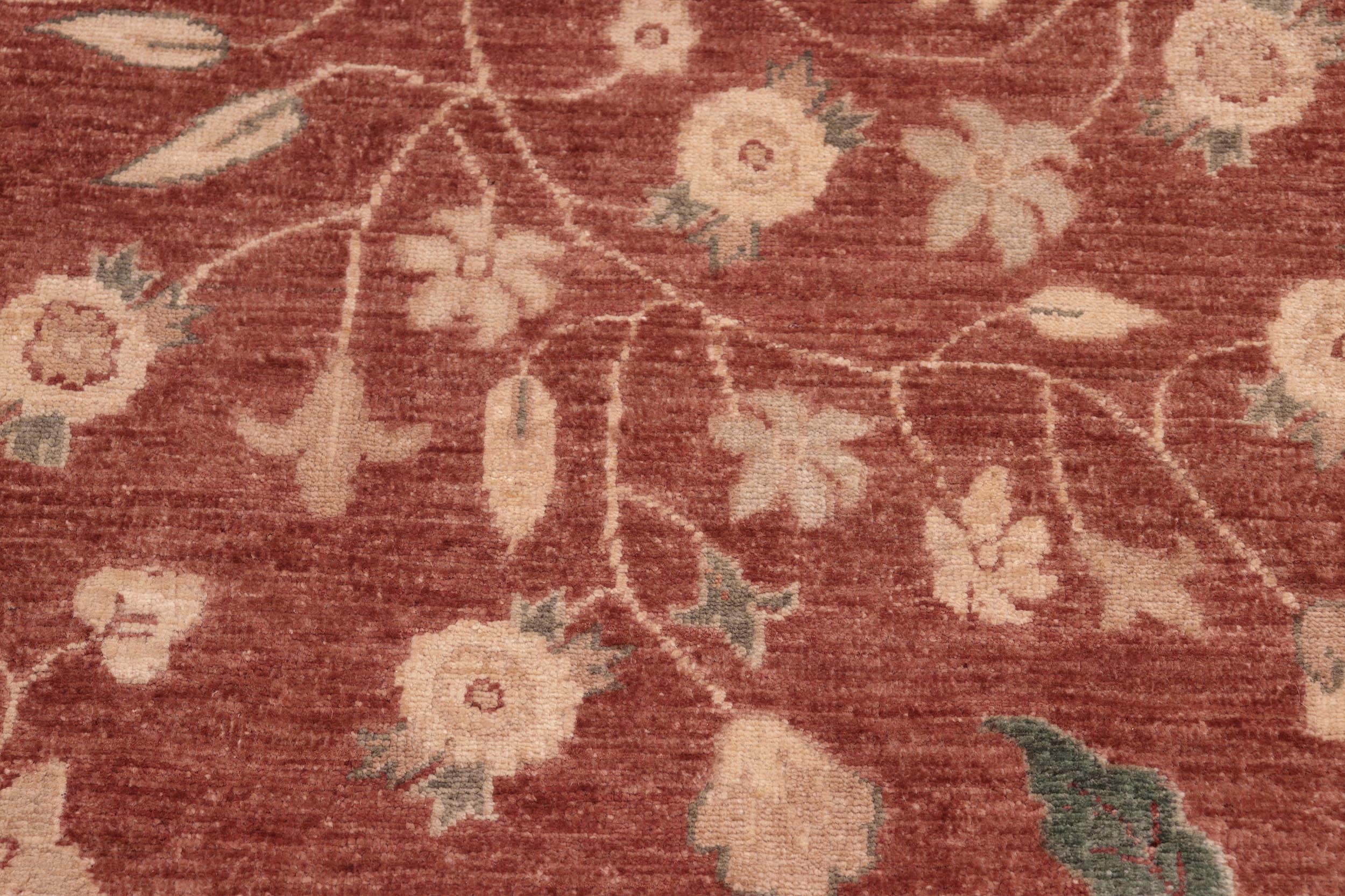 handmade Modern Kafkaz Rust Tan Hand Knotted RECTANGLE 100% WOOL area rug 8' x 10'