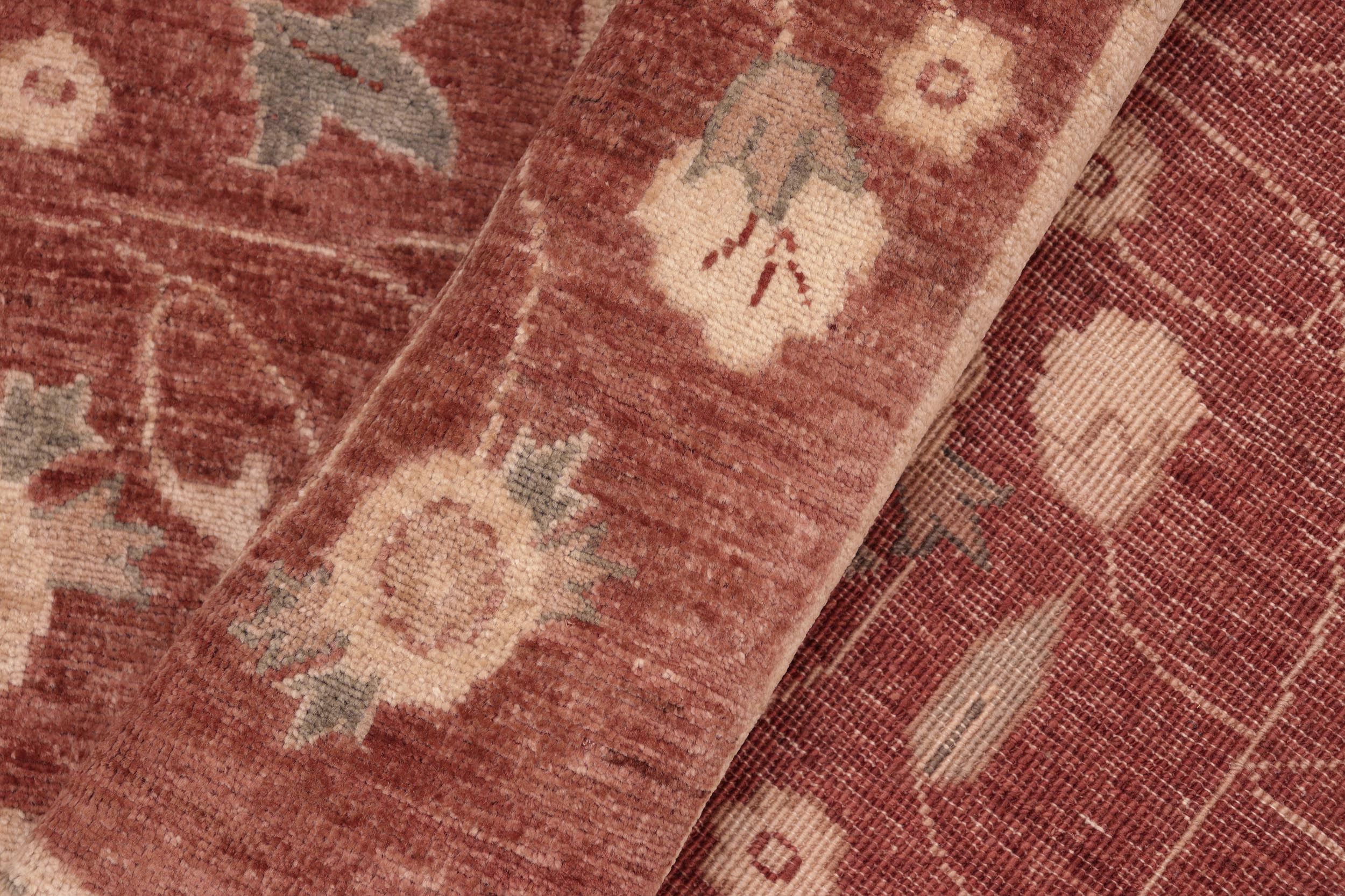 handmade Modern Kafkaz Rust Tan Hand Knotted RECTANGLE 100% WOOL area rug 8' x 10'