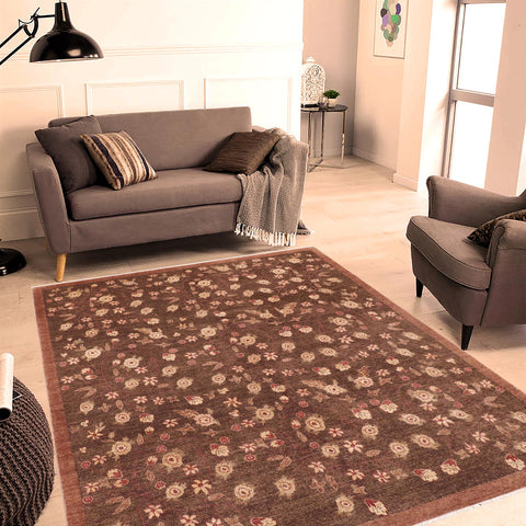handmade Modern Kafkaz Brown Tan Hand Knotted RECTANGLE 100% WOOL area rug 8' x 10'