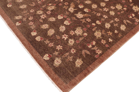 handmade Modern Kafkaz Brown Tan Hand Knotted RECTANGLE 100% WOOL area rug 8' x 10'