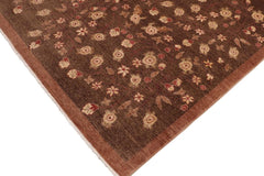 handmade Transitional Kafkaz Brown Tan Hand Knotted RECTANGLE 100% WOOL area rug 8X10
