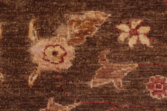 handmade Transitional Kafkaz Brown Tan Hand Knotted RECTANGLE 100% WOOL area rug 8X10