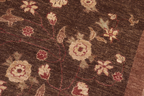 handmade Modern Kafkaz Brown Tan Hand Knotted RECTANGLE 100% WOOL area rug 8' x 10'