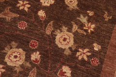 handmade Transitional Kafkaz Brown Tan Hand Knotted RECTANGLE 100% WOOL area rug 8X10