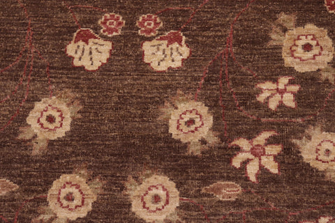 handmade Modern Kafkaz Brown Tan Hand Knotted RECTANGLE 100% WOOL area rug 8' x 10'