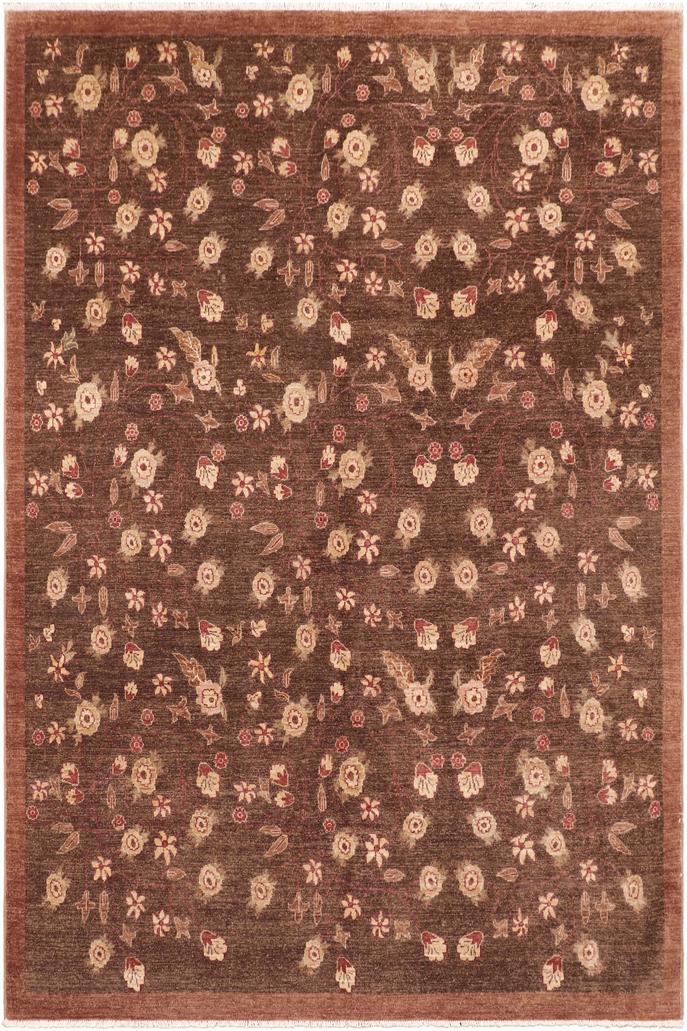 handmade Transitional Kafkaz Brown Tan Hand Knotted RECTANGLE 100% WOOL area rug 8X10