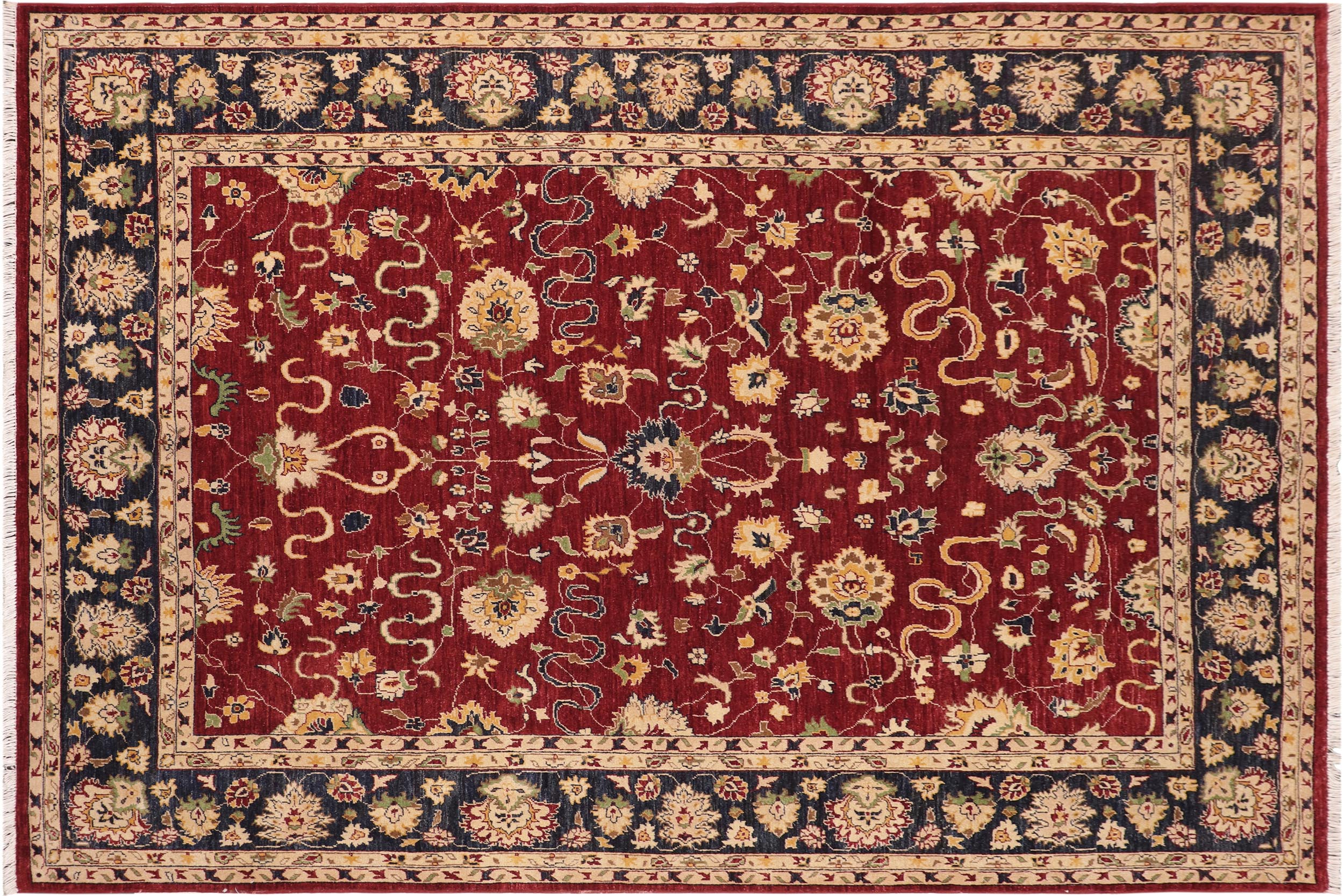 handmade Traditional Kafkaz Red Blue Hand Knotted RECTANGLE 100% WOOL area rug 8x10
