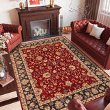 handmade Traditional Kafkaz Red Blue Hand Knotted RECTANGLE 100% WOOL area rug 8 x 10