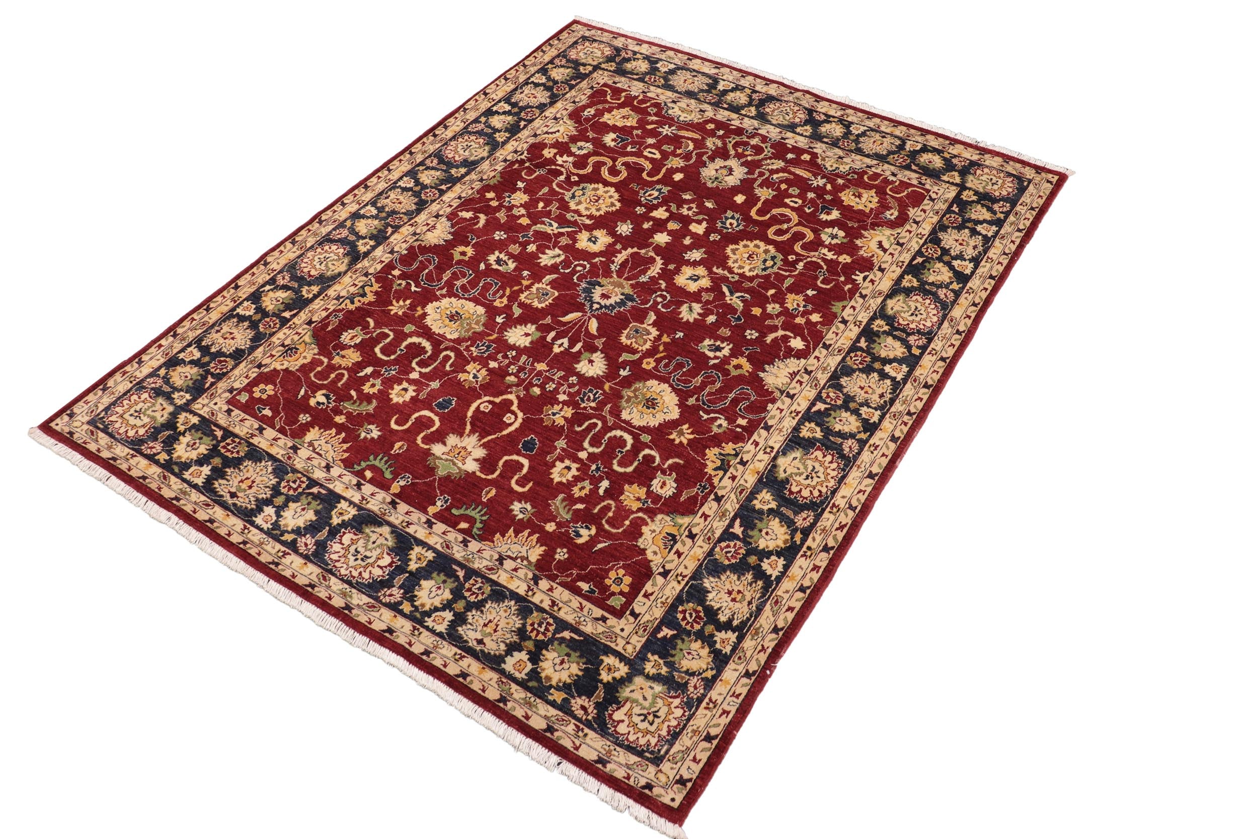 handmade Traditional Kafkaz Red Blue Hand Knotted RECTANGLE 100% WOOL area rug 8x10