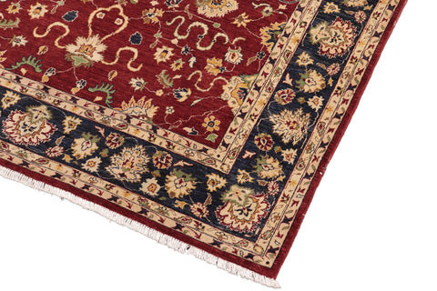 handmade Traditional Kafkaz Red Blue Hand Knotted RECTANGLE 100% WOOL area rug 8x10