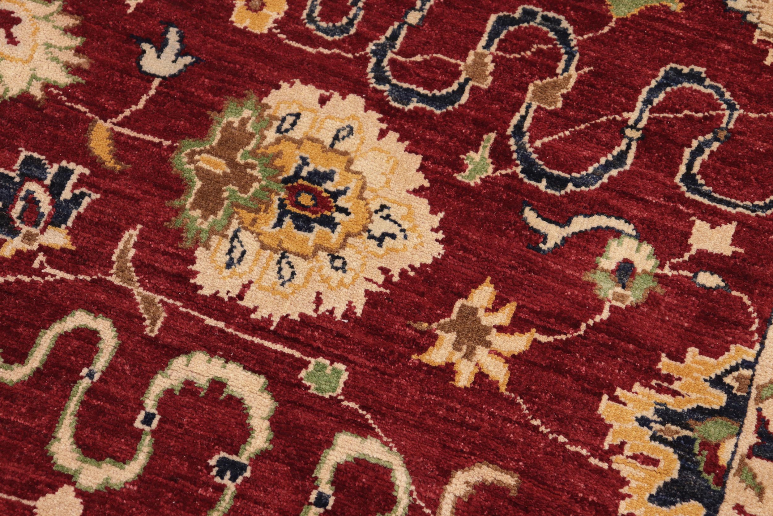 handmade Traditional Kafkaz Red Blue Hand Knotted RECTANGLE 100% WOOL area rug 8x10