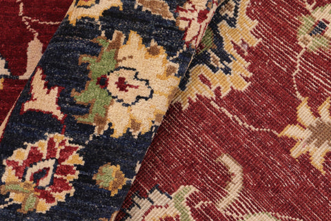 handmade Traditional Kafkaz Red Blue Hand Knotted RECTANGLE 100% WOOL area rug 8x10