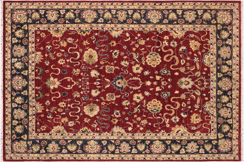 handmade Traditional Kafkaz Red Blue Hand Knotted RECTANGLE 100% WOOL area rug 8x10
