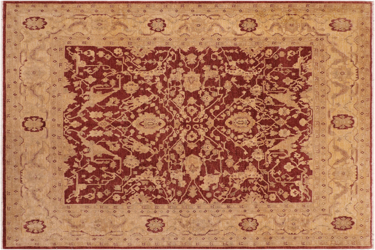 handmade Traditional Kafkaz Rust Tan Hand Knotted RECTANGLE 100% WOOL area rug 8x10