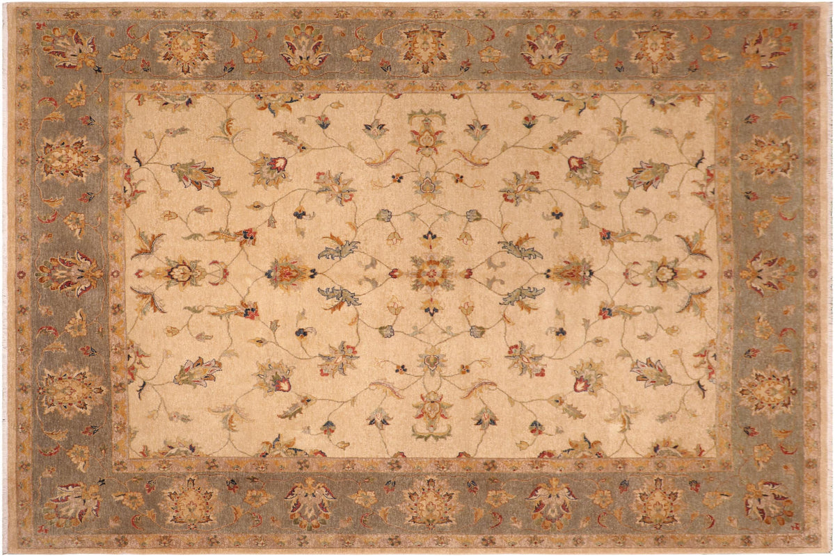 handmade Traditional Kafkaz Beige Gray Hand Knotted RECTANGLE 100% WOOL area rug 8x10