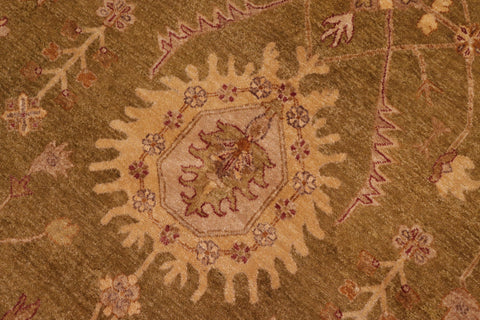 handmade Traditional Kafkaz Olive Green Rust Hand Knotted RECTANGLE 100% WOOL area rug 8x10