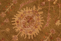 handmade Traditional Kafkaz Olive Green Rust Hand Knotted RECTANGLE 100% WOOL area rug 8X10