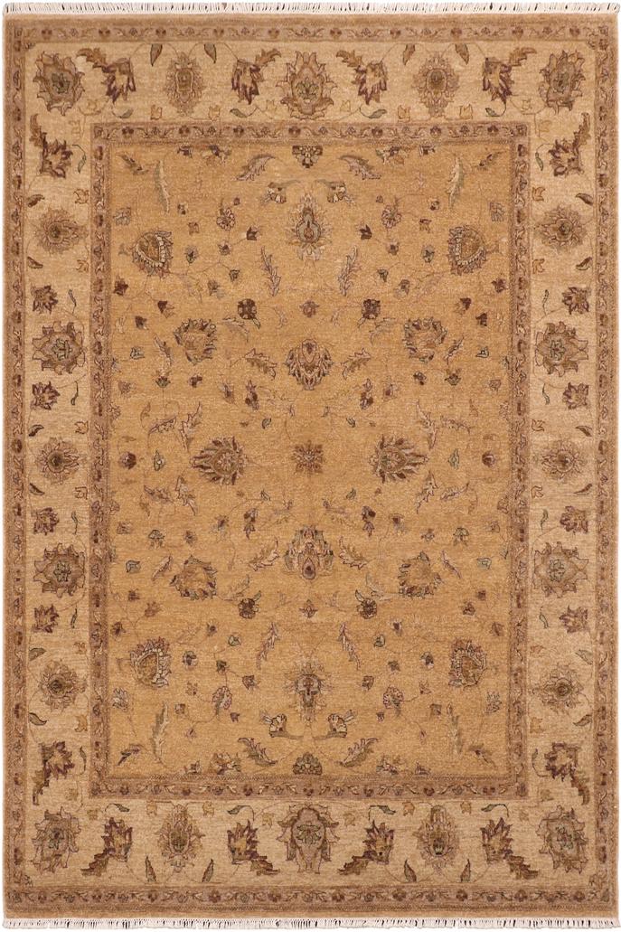 handmade Traditional Kafkaz Gold Beige Hand Knotted RECTANGLE 100% WOOL area rug 8X10