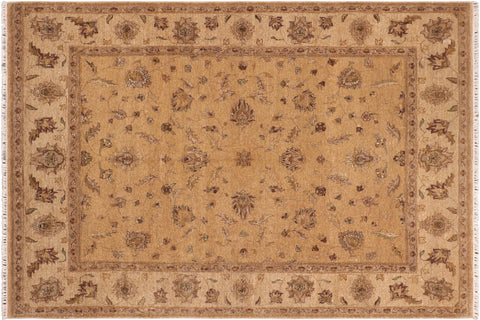 handmade Traditional Kafkaz Gold Beige Hand Knotted RECTANGLE 100% WOOL area rug 8x10
