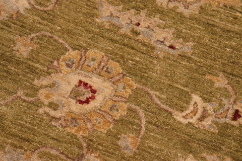 handmade Traditional Kafkaz Green Tan Hand Knotted RECTANGLE 100% WOOL area rug 8x10