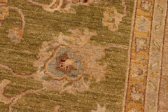 handmade Traditional Kafkaz Green Tan Hand Knotted RECTANGLE 100% WOOL area rug 8X10