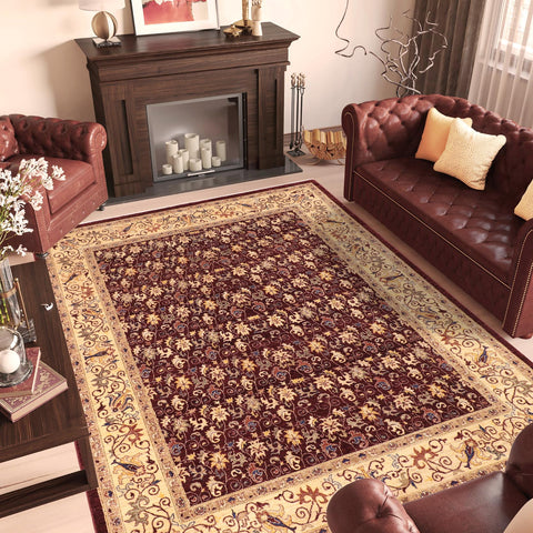 handmade Transitional Kafkaz Red Beige Hand Knotted RECTANGLE 100% WOOL area rug 8' x 10'