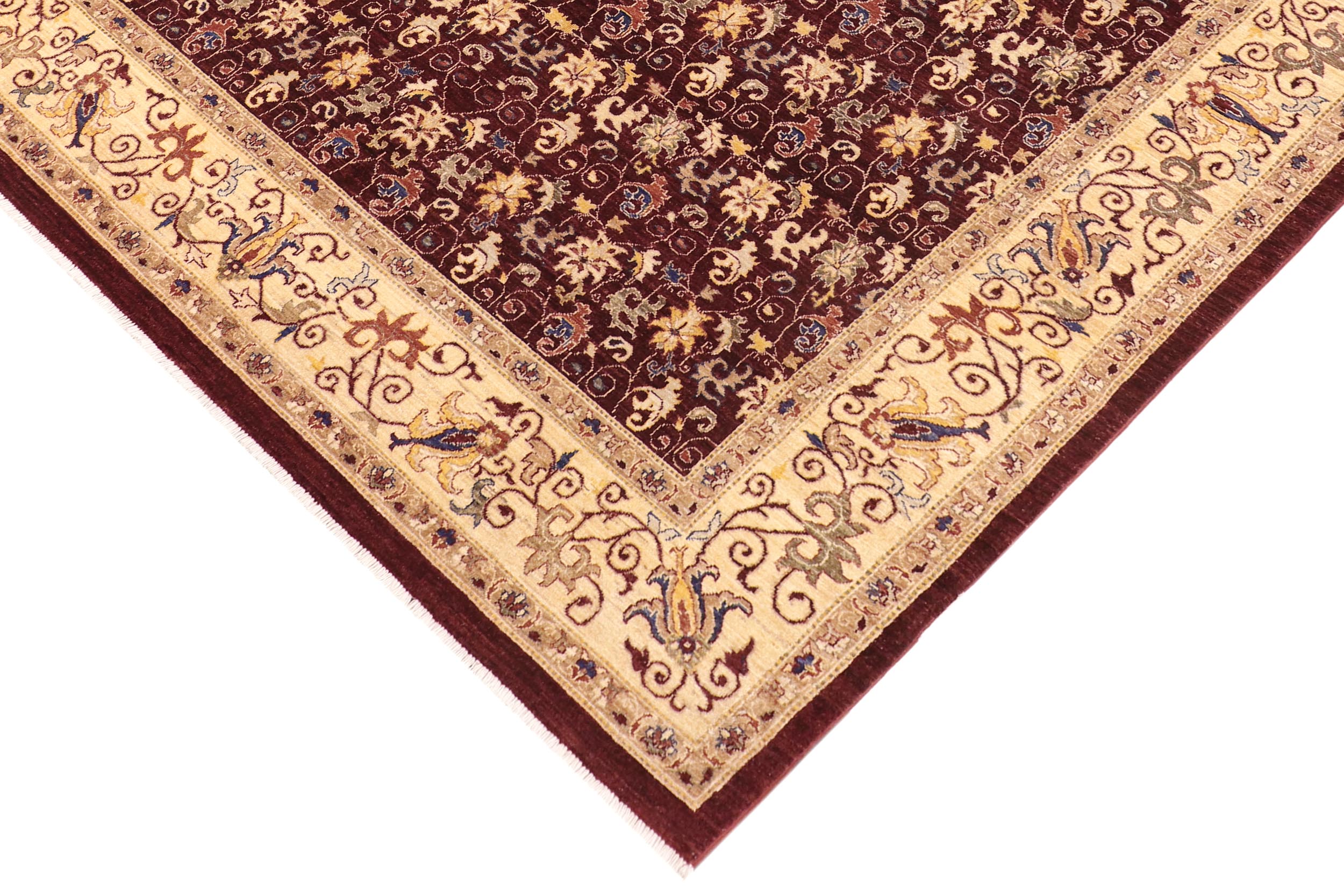 handmade Transitional Kafkaz Red Beige Hand Knotted RECTANGLE 100% WOOL area rug 8' x 10'