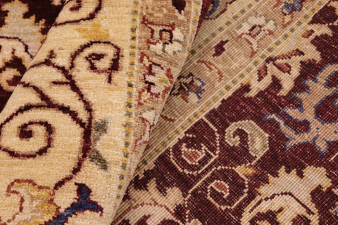 handmade Transitional Kafkaz Red Beige Hand Knotted RECTANGLE 100% WOOL area rug 8' x 10'