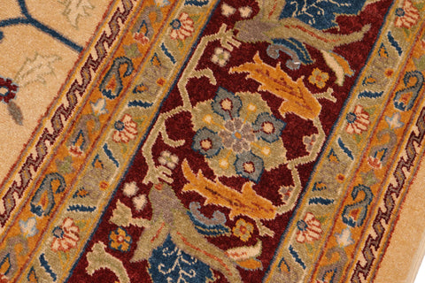 handmade Traditional Kafkaz Gold Red Hand Knotted RECTANGLE 100% WOOL area rug 8' x 10'