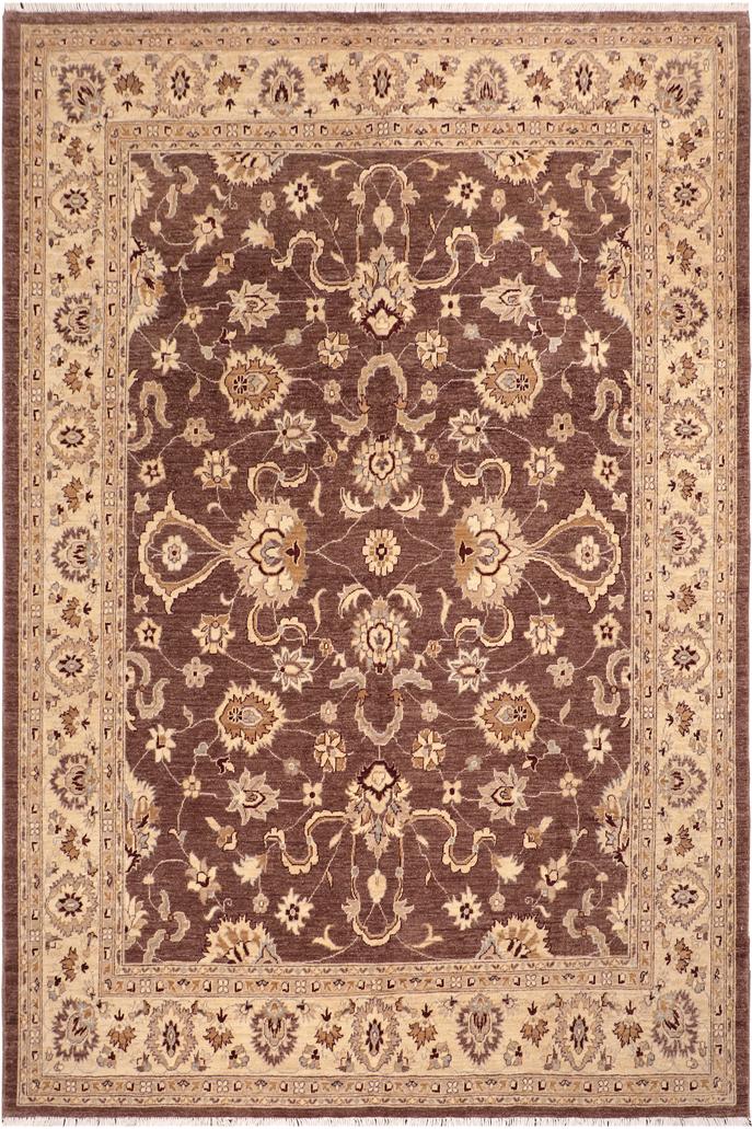 handmade Traditional Kafkaz Brown Beige Hand Knotted RECTANGLE 100% WOOL area rug 8X10